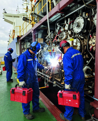 Illustrative marine compressor motor overhaul